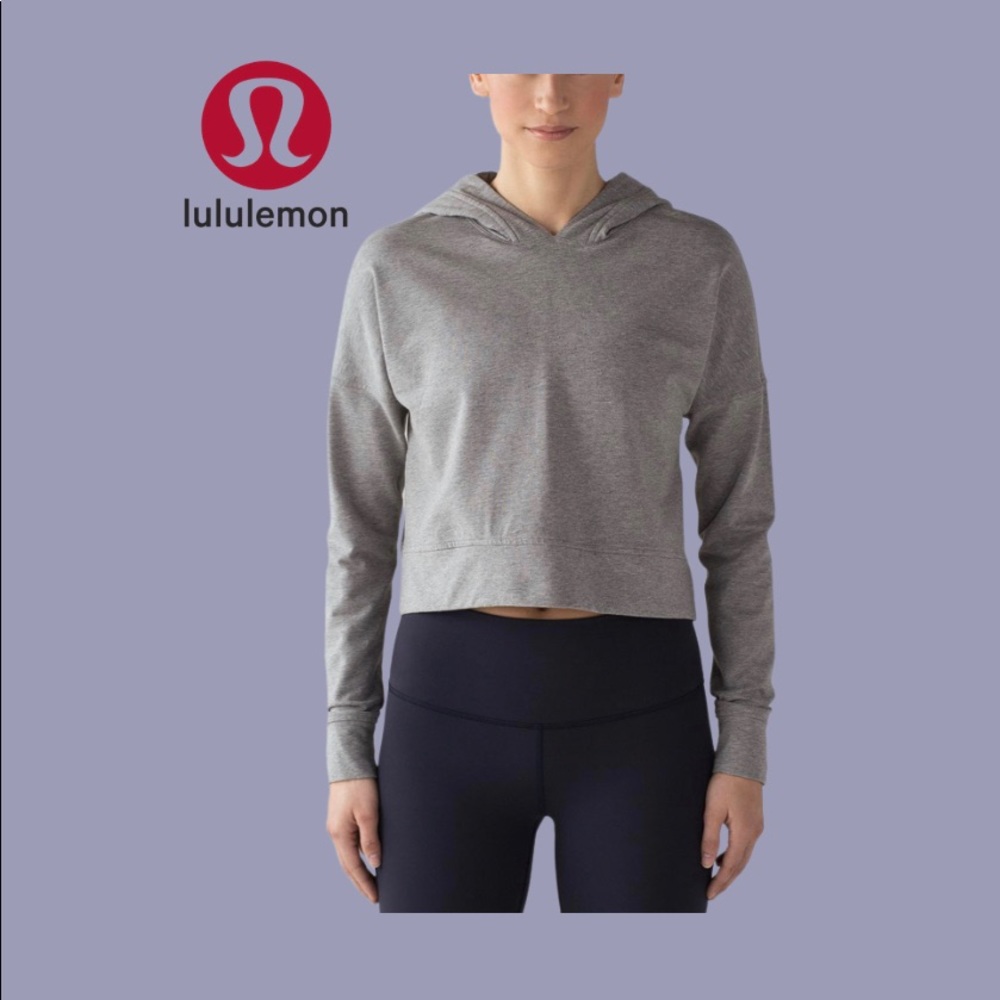 lululemon athletica Gray Cropped Hooded Sweatshirt